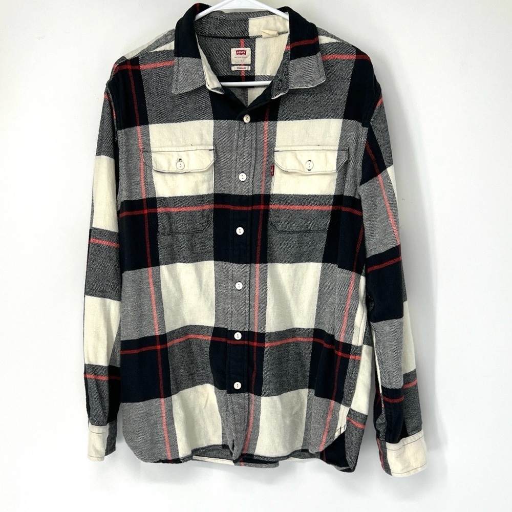 Levi’s Euc Men’s Button Down Flannel Large Standa… - image 1